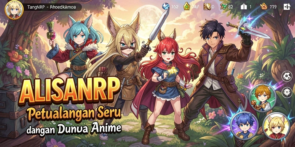 Tampilan gameplay menarik dari ALISANRP dalam dunia anime.
