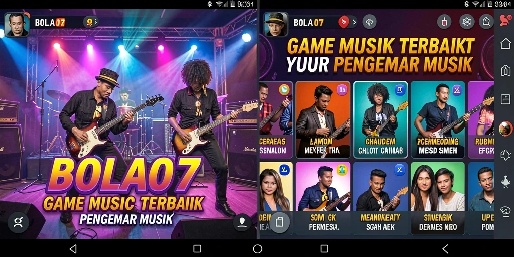 Screenshot BOLA07 menampilkan aksi gameplay musik yang seru.
