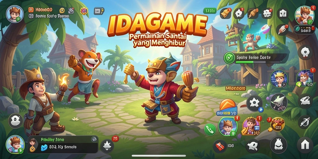 Tangkapan layar menampilkan gameplay santai dan interaktif IDAGAME.