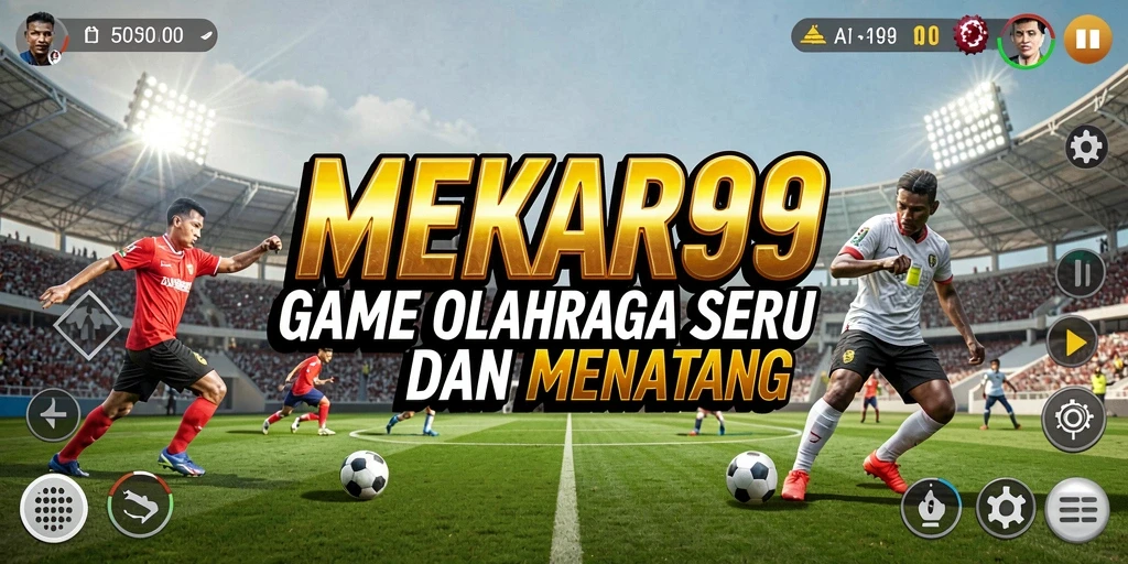 Tampilan dinamis gameplay olahraga di MEKAR99 yang seru.