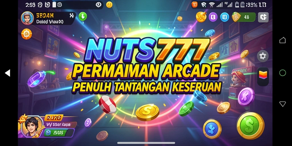 Screenshot gameplay NUTS777 yang menunjukkan aksi seru di level penuh rintangan.