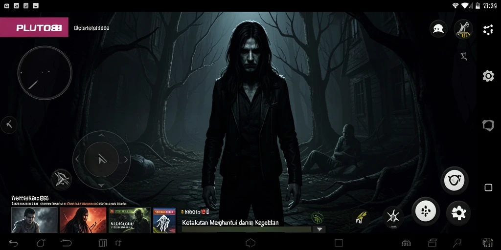 Tampilan gameplay PLUTO88 yang menyeramkan dan mendebarkan.
