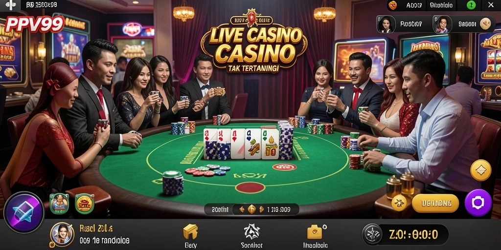 Tampilan gameplay Live Casino yang memukau dan interaktif.