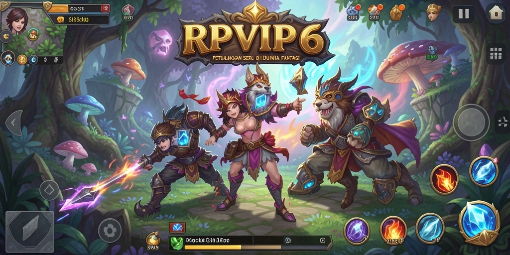 Gameplay menakjubkan RPVIP6 di dunia petualangan fantasi.