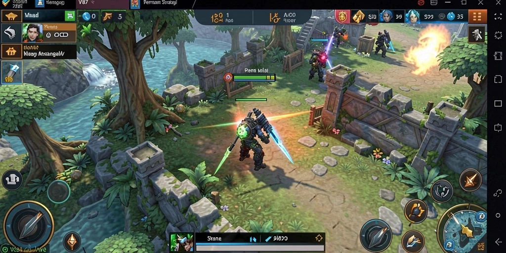 Tampilan gameplay V87 yang penuh strategi dan ketegangan